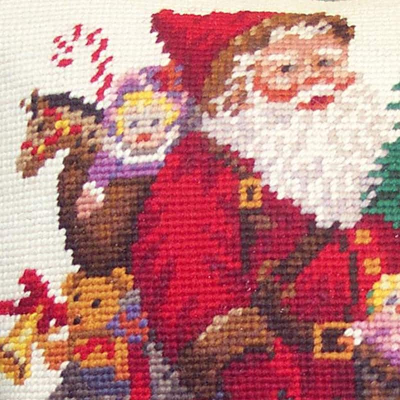 Christmas 12" x 14" Toy Bag Needlepoint Pillow