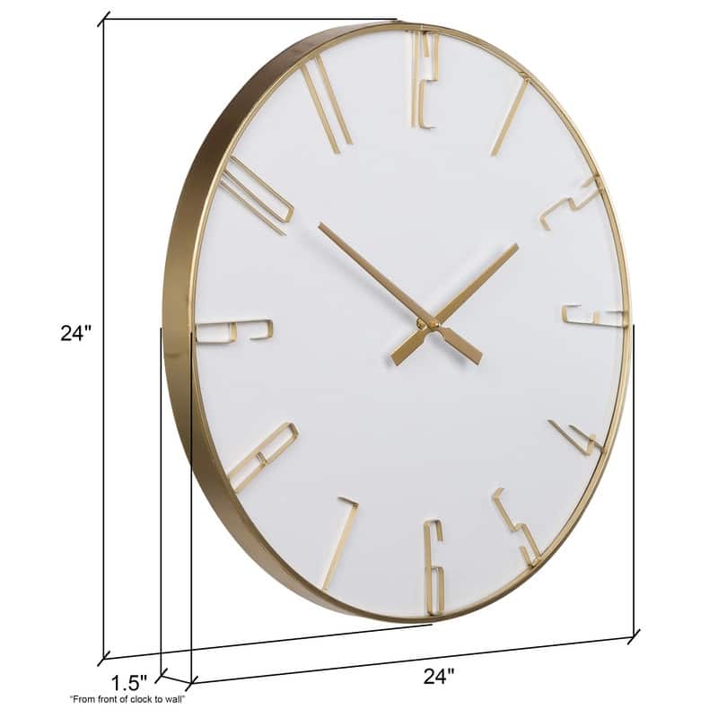 Viola Modern Round Metal Wall Clock - 24"H x 24"W x 1.5"D