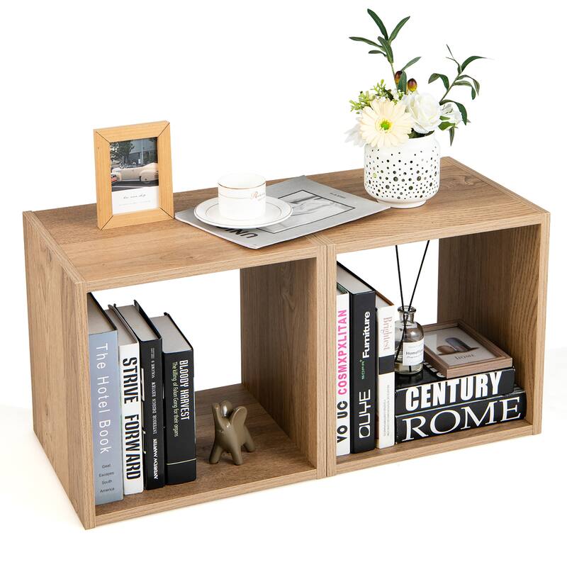 Costway 2PCS Stackable Storage Cube Free-standing Storage Organizer - See Details