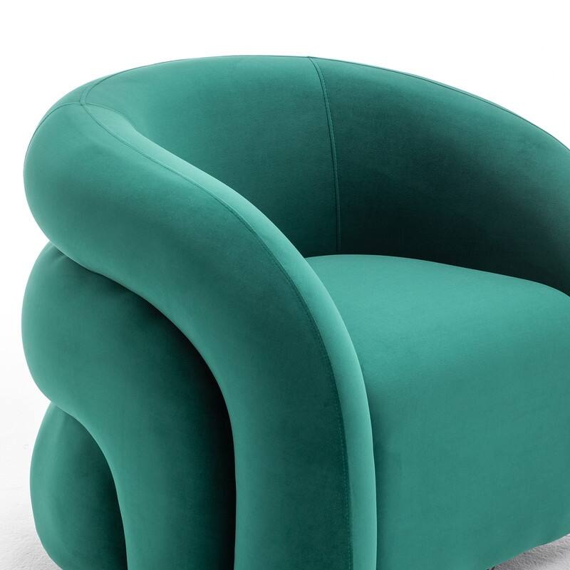 SEYNAR Modern Glam Velvet 360 Degree Swivel Accent Armchair with Tufted Back Set of 2