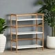 preview thumbnail 11 of 10, 3-tier Solid Bamboo Frame Stackable Bookshelf
