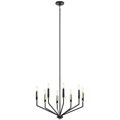Kichler Armand 26 inch 8 Light Chandelier in Black and Bronze Finish