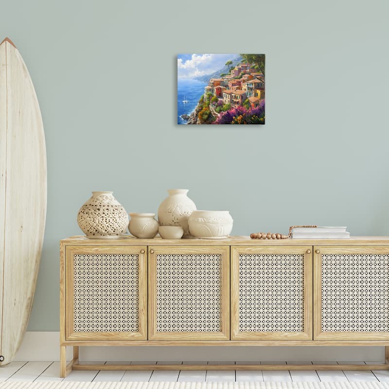 Stupell Coastal Seaside Village View Canvas Wall Art Design By Franklyn Gregory