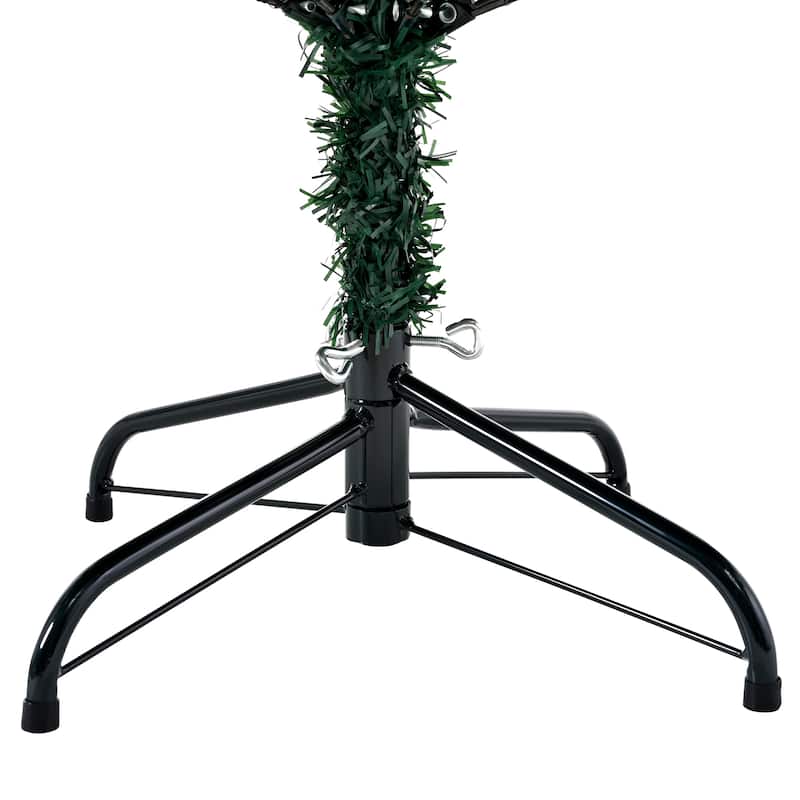 Premium 7FT Spruce Full PE Christmas Tree Unlit Hinged Branches With Foldable Metal Stand