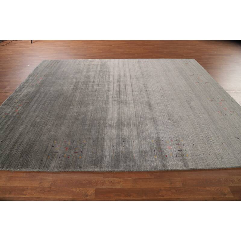 Gabbeh Oriental Area Rug Handmade Living Room Silk Carpet - 8'1" x 9'8"