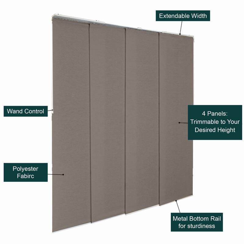 CHICOLOGY Adjustable Sliding Panels, 4-Rail Track, Vertical Blinds, Pation Door Curtain, Room Divider