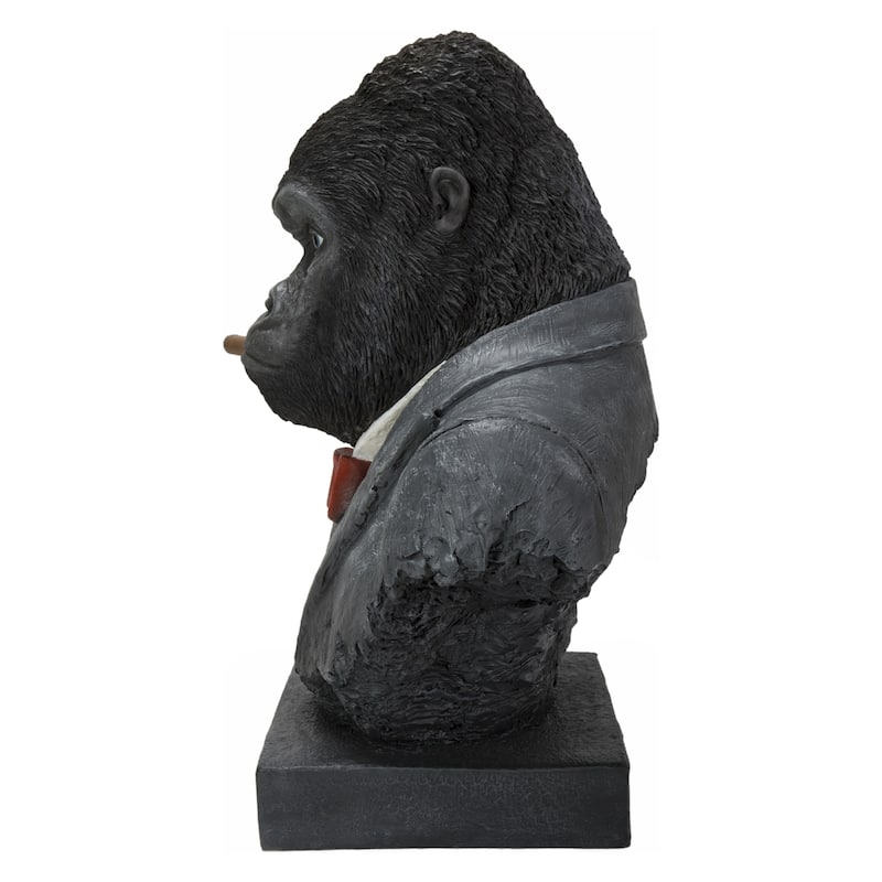 18.75" Gorilla Head Outdoor Garden Statue