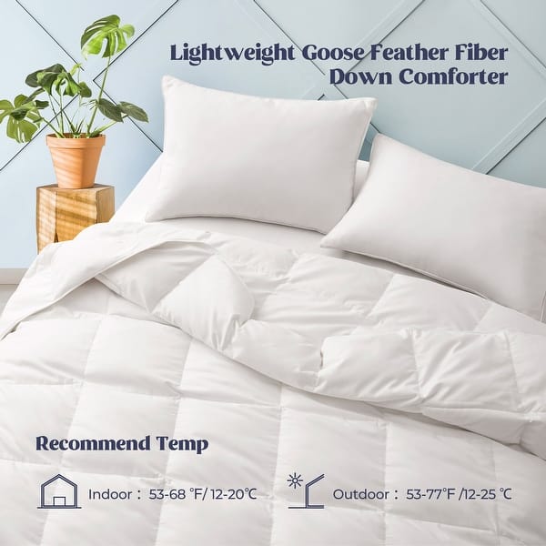 slide 2 of 12, Medium Warmth All Season 600 Fill Power White Goose Feather Down Comforter Duvet Insert Cal King (108"x94") - Lightweight White