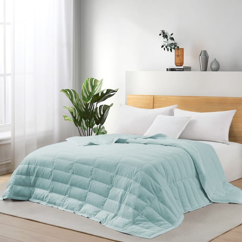 Lightweight Cooling Lyocell White Down Comforter, Tencel Oversized Blanket for Summer