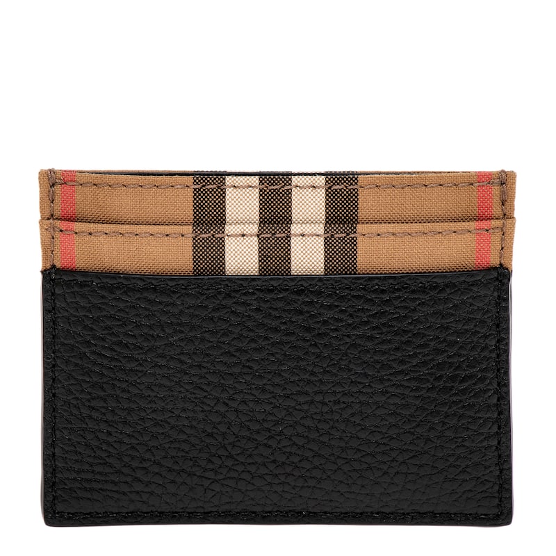 Burberry LS Sandon Card Case - Black with Beige Check