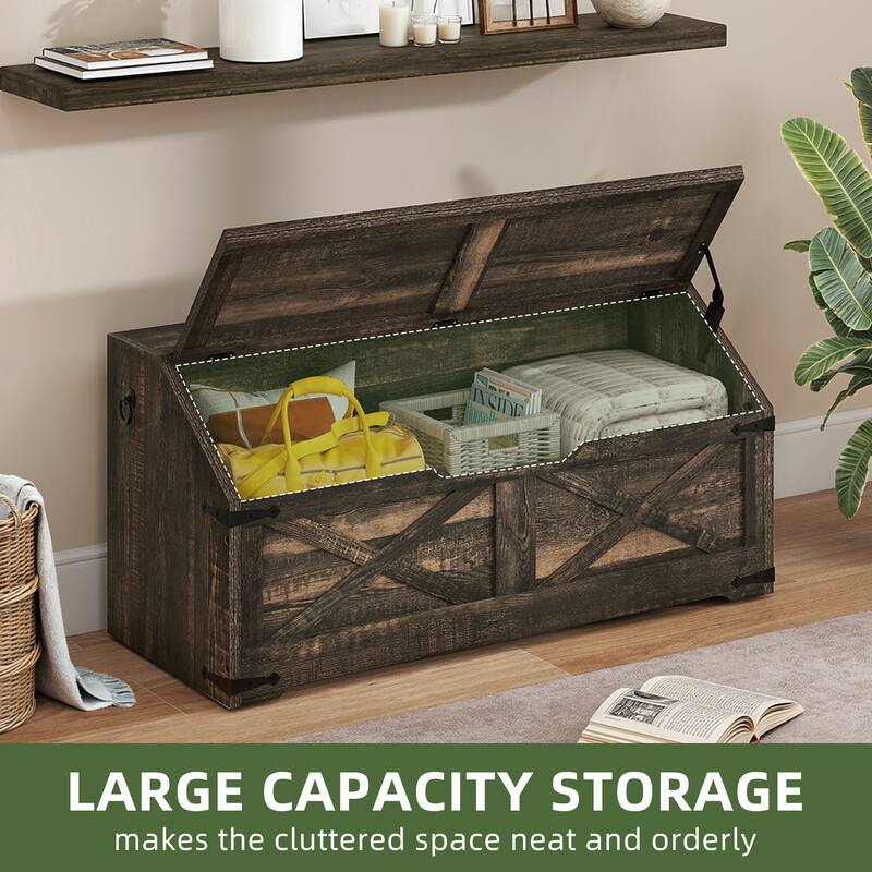 39" Lift-Top Storage Chest Storage Bench Organizer for Entryway, Bedroom, Living Room
