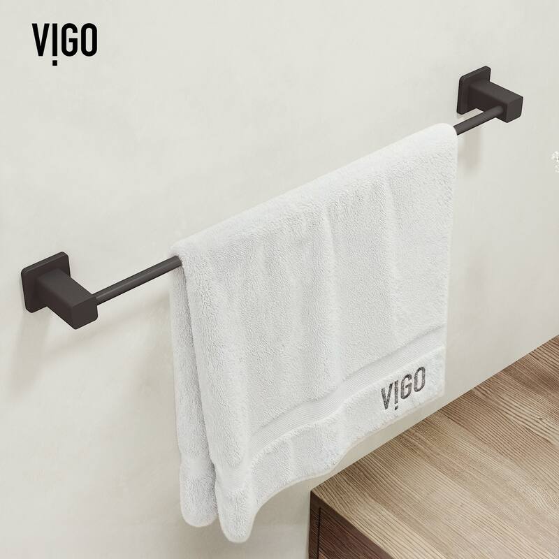 VIGO Meridian 4-Piece Bathroom Hardware Accessory Set with 24 in. Towel Bar, Toilet Paper Holder, Hand Towel Holder, Hook