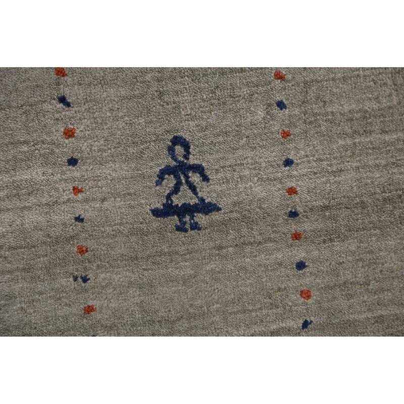 Gabbeh Oriental Area Rug Hand-Knotted Living Room Wool Carpet - 8'0" x 9'5"