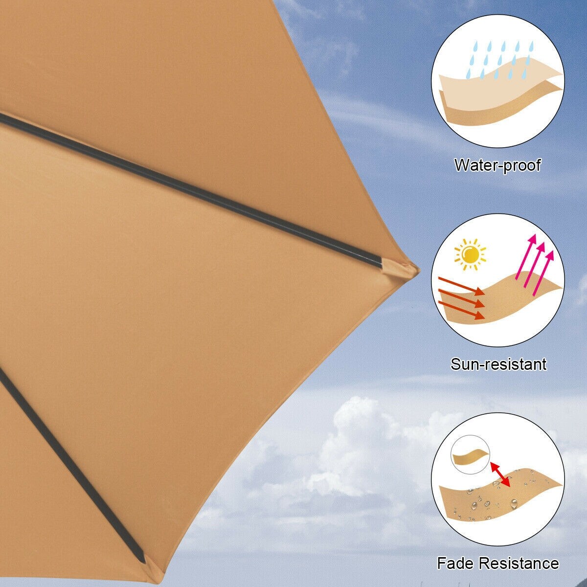 Shop Black Friday Deals On 15 Ft Patio Umbrella Outdoor Umbrella With Crank Base Overstock 30732408