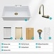 preview thumbnail 14 of 16, 33 x 22 inch Composite Granite Quartz Drop In Kitchen Sink with Pull-Out Faucet and Cutting Board