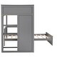 preview thumbnail 12 of 16, Multifunctional Design Loft Bed with Ladder, Wardrobe, Desk and Bookshelves, Full size, Grey