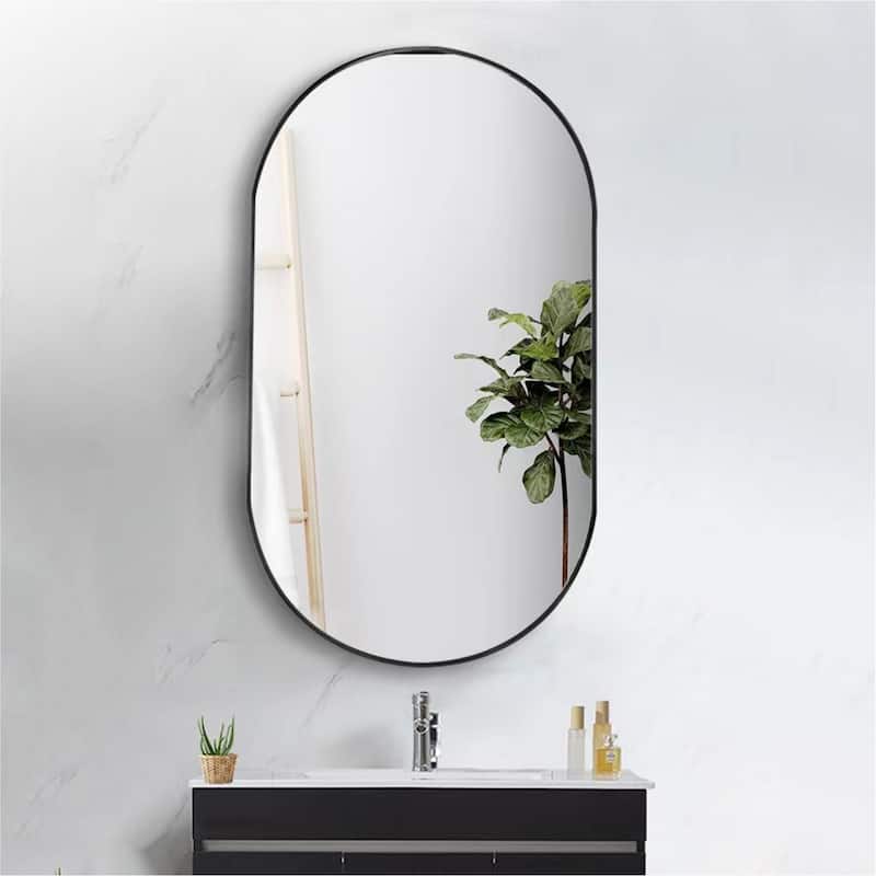 36"×18" Oval Wall-Mounted Bathroom Vanity Mirror