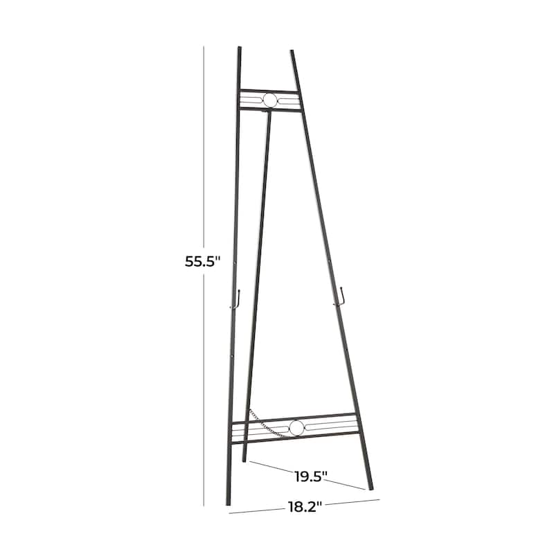 Metal Geometric Tall Adjustable 3 Tier Display Easel with Chain Support - Black or Gold - Roche River Decor