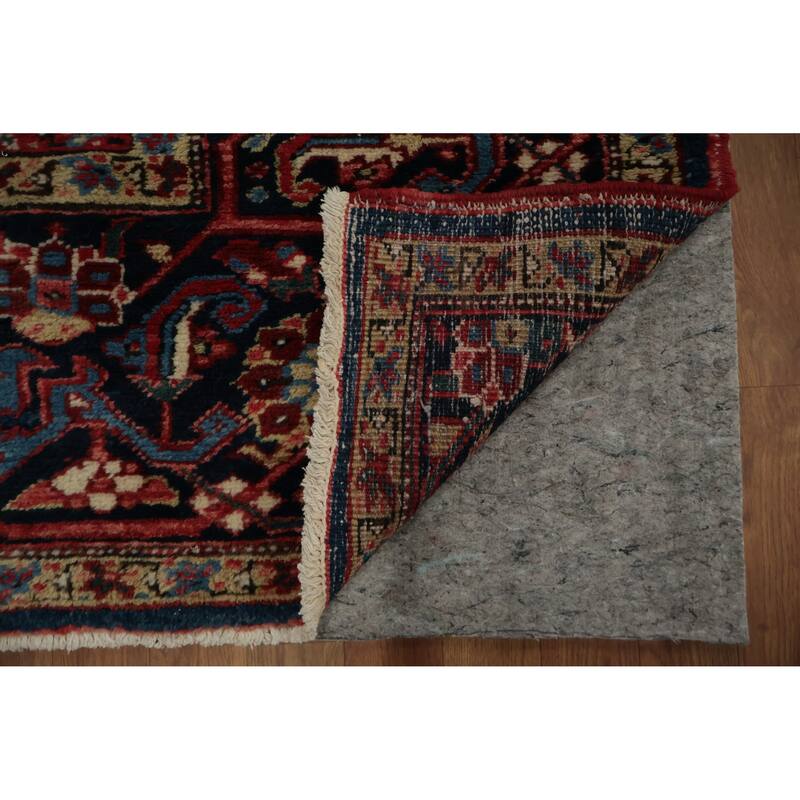 Hand Knotted Oriental 100% Wool Carpet Traditional Medallion Red Heriz (serapi) Area Rug - 13' 7'' X 10' 7''
