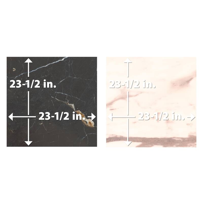 Merola Tile Reve Checker Noir with Rose 23-1/2" x 23-1/2" Porcelain Floor and Wall Tile