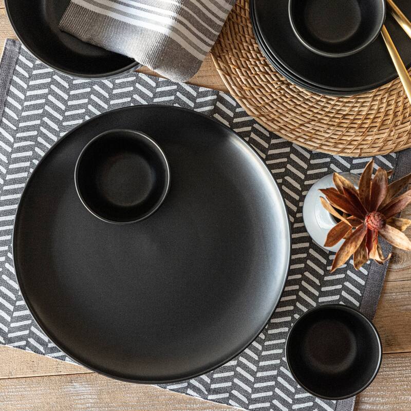 over&back Coupe Semi-Matte Stoneware 13" Round Serving Platter