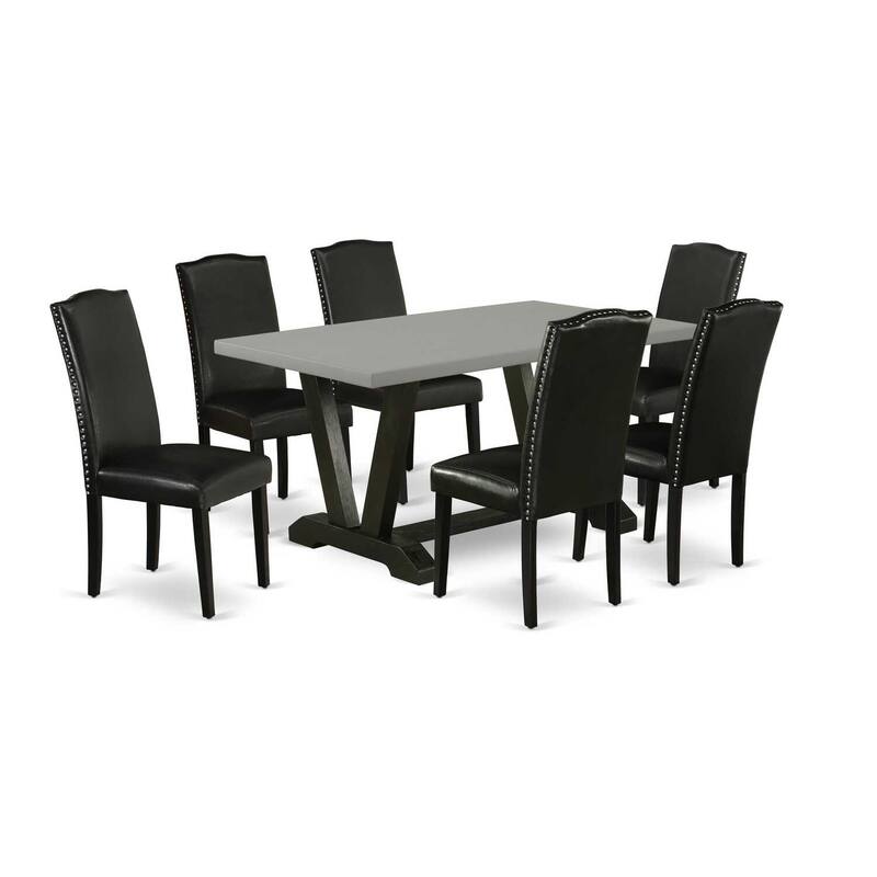7-Piece Rectangle Natural Oak Finish Solid Wood Top Dining Table with 6 Chairs with