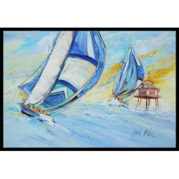 Carolines Treasures JMK1005MAT Sailboats And Middle Bay Lighthouse Indoor & Outdoor Mat 18 x 27 in.