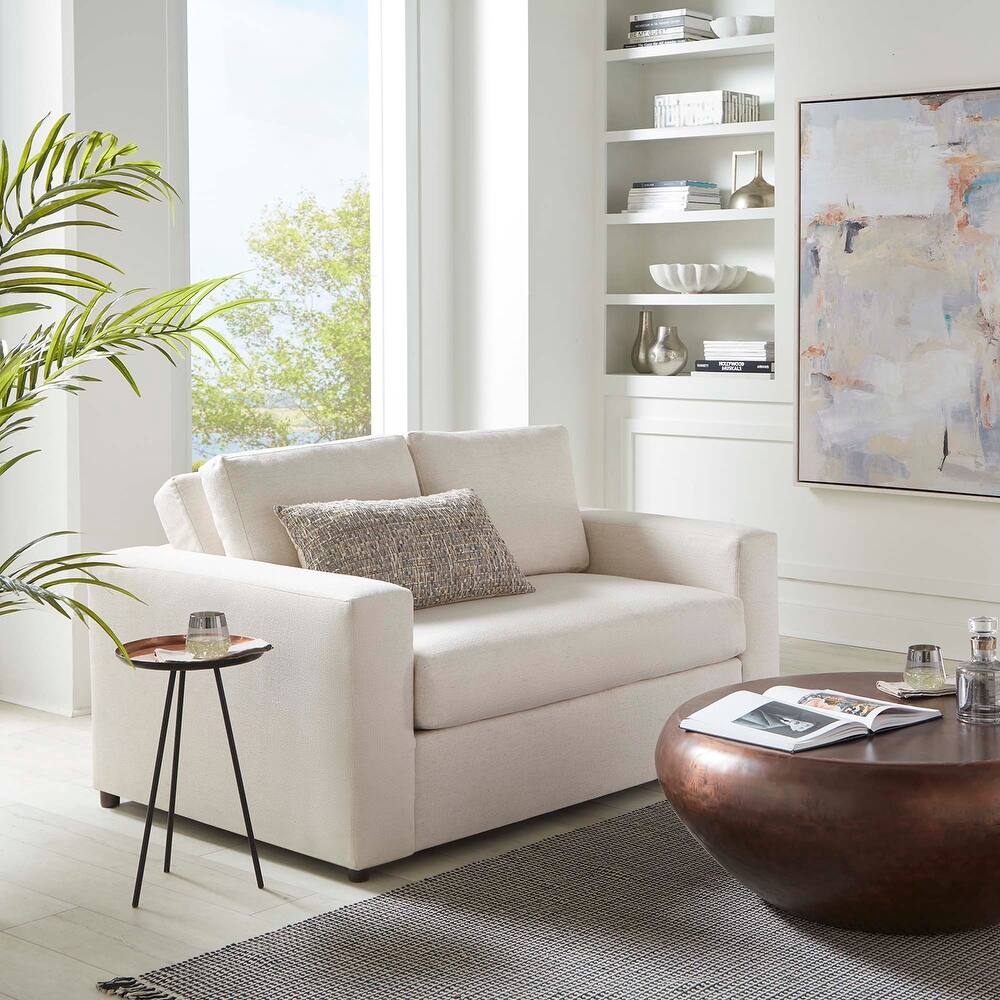 Avendale Linen Blend Loveseat - Made in the USA With Bench Seat Cushion