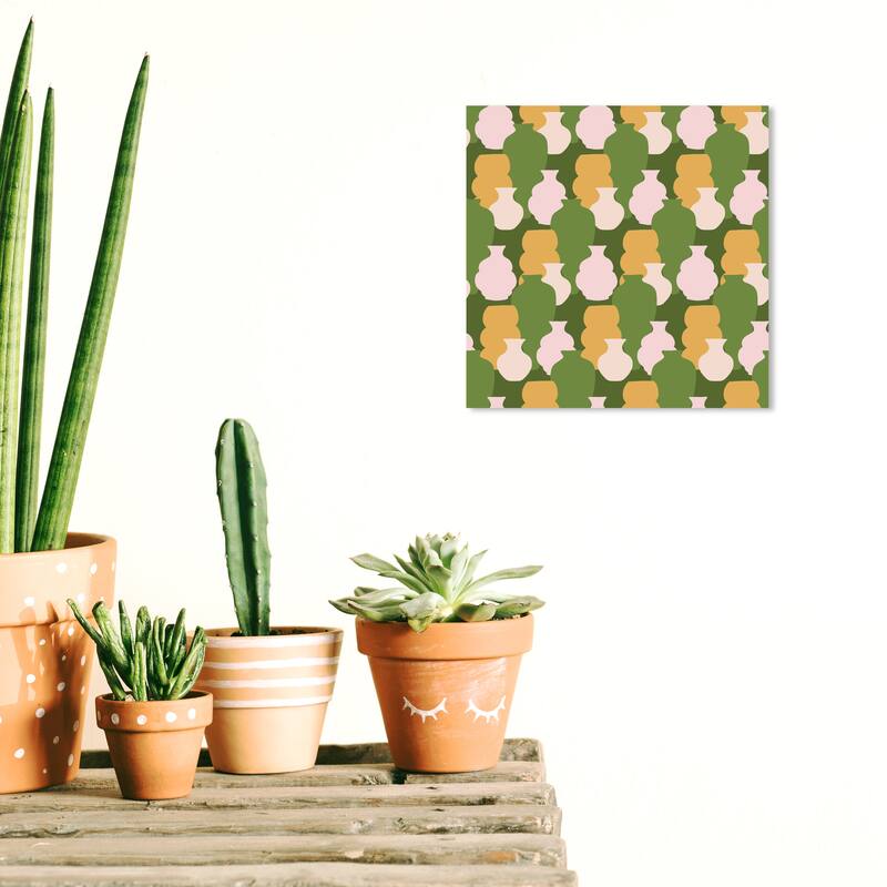 Wynwood Studio Canvas Abstract Cantaros Pattern Green and Modern & Contemporary Wall Art Canvas Print - 12 x 12