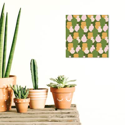 Wynwood Studio Canvas Abstract Cantaros Pattern Green and Modern & Contemporary Wall Art Canvas Print