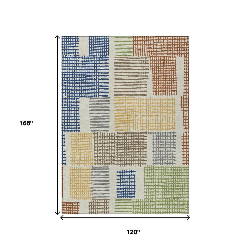 HomeRoots Geometric Transitional Rectangle Outdoor Rug