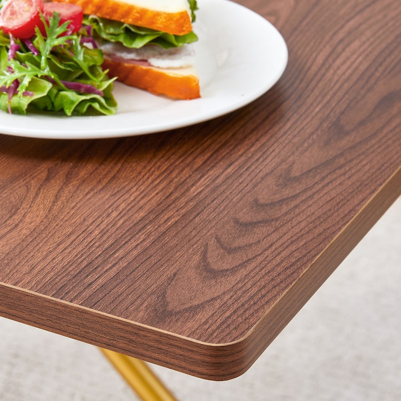 Modern minimalist multifunctional lift table with 0.8 inch thick MDF desktop and golden metal legs,coffee table