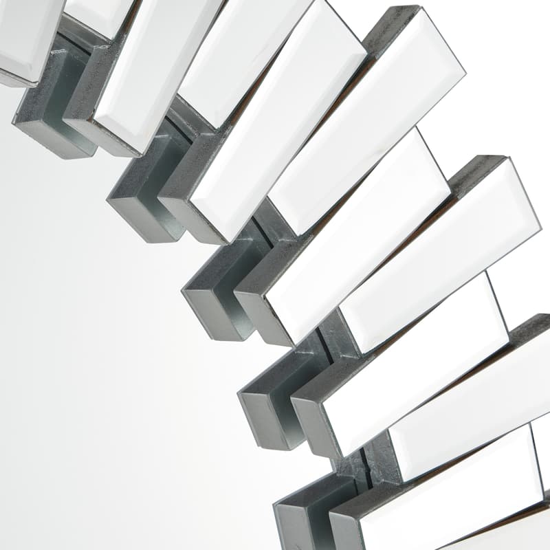 Glass Starburst Wall Mirror - Silver - CosmoLiving by Cosmopolitan - 2"W x 42"L x 42"H
