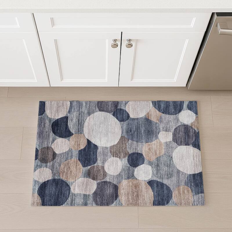 Machine Washable Indoor/ Outdoor Modern Circy Chantille Rug