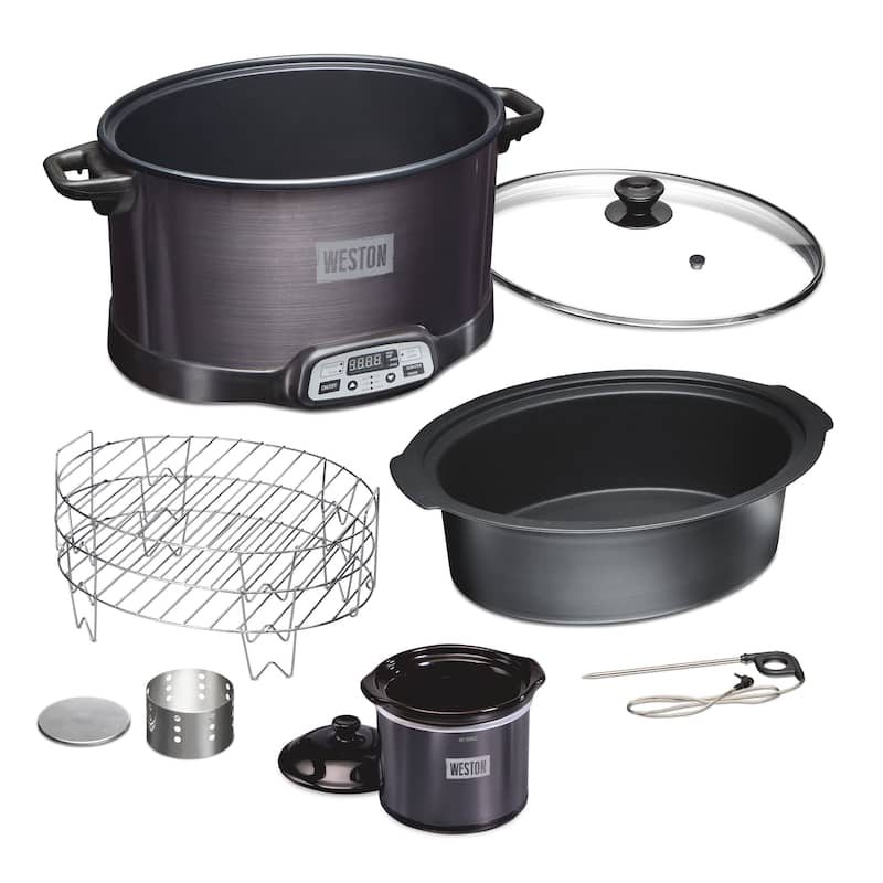 Weston 2-in-1 Indoor Smoker & 6 Quart Slow Cooker with Party Dipper