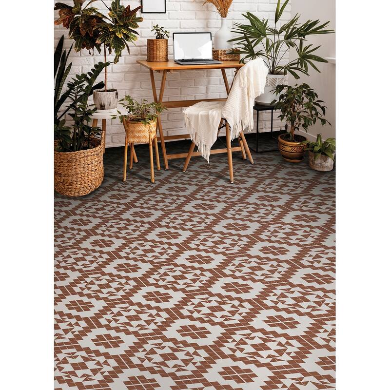 FloorPops Terracotta Matias Peel & Stick Floor Tiles