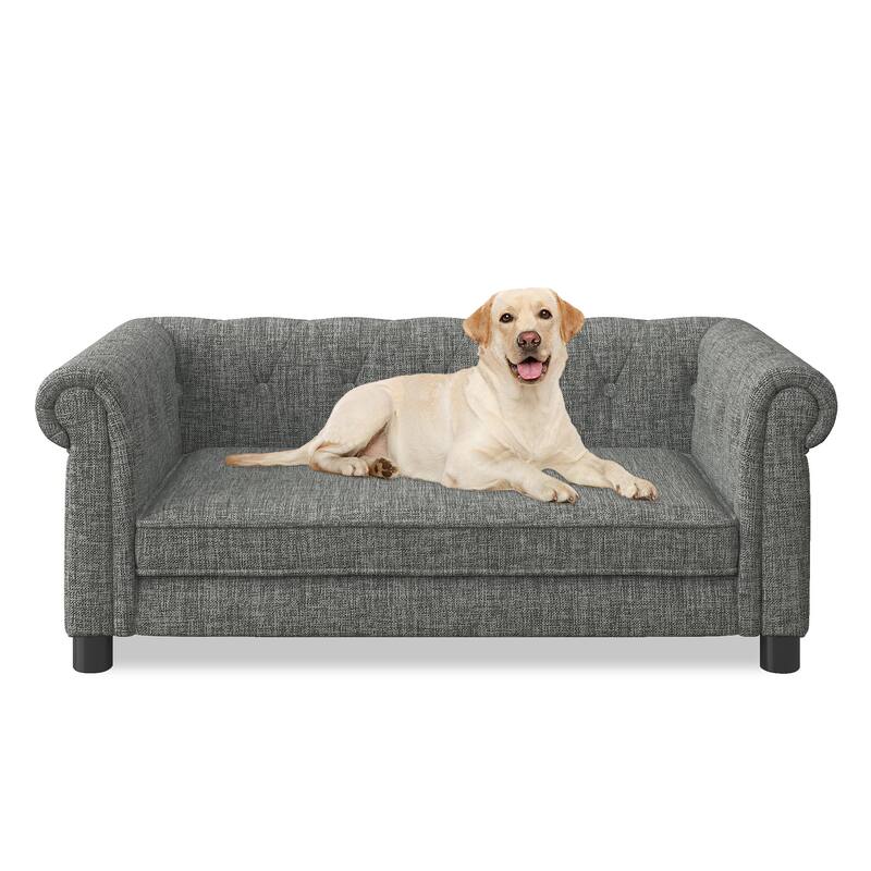 Elegant rectangular pet bed for small and medium-sized dogs, durable elevated dog sofa bed, comfortable dog sofa