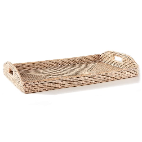 slide 1 of 1, Burma Rattan Morning Tray 27.5"