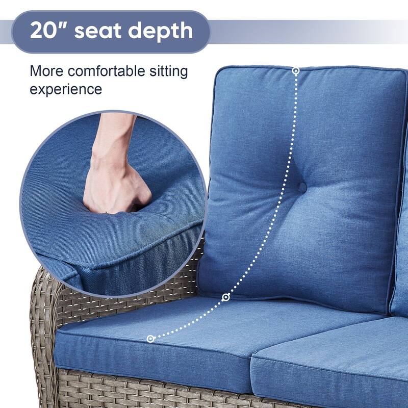 Gymojoy Outdoor Wicker Patio Furniture Sofa Chair Set Weather-Resistant