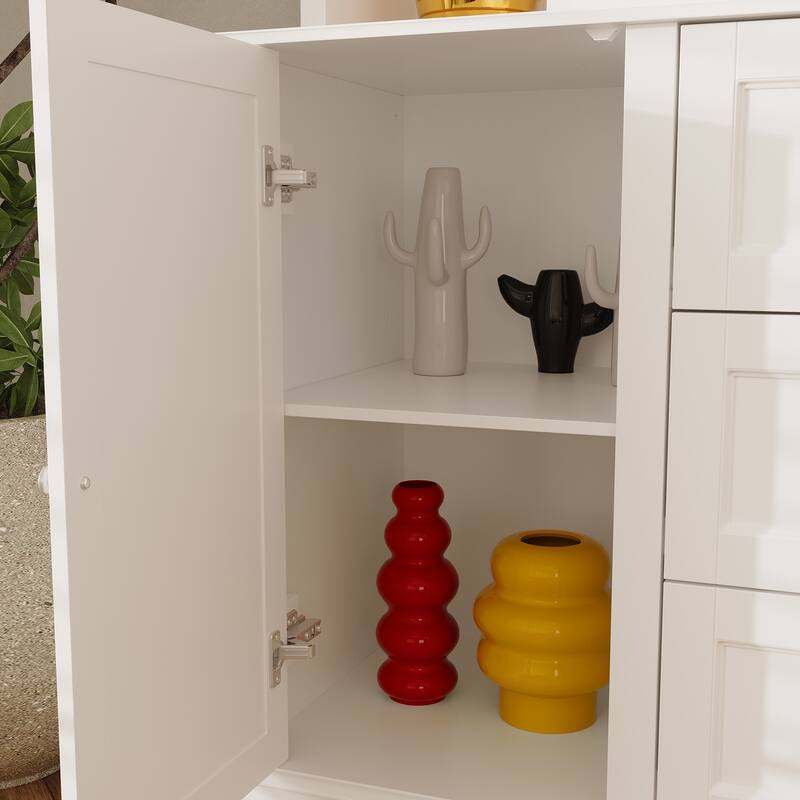 Dresser Storage Cabinet with Drawers and Adjustable Shelves, Diaper Changing Table, Display Shelf, Bookshelf