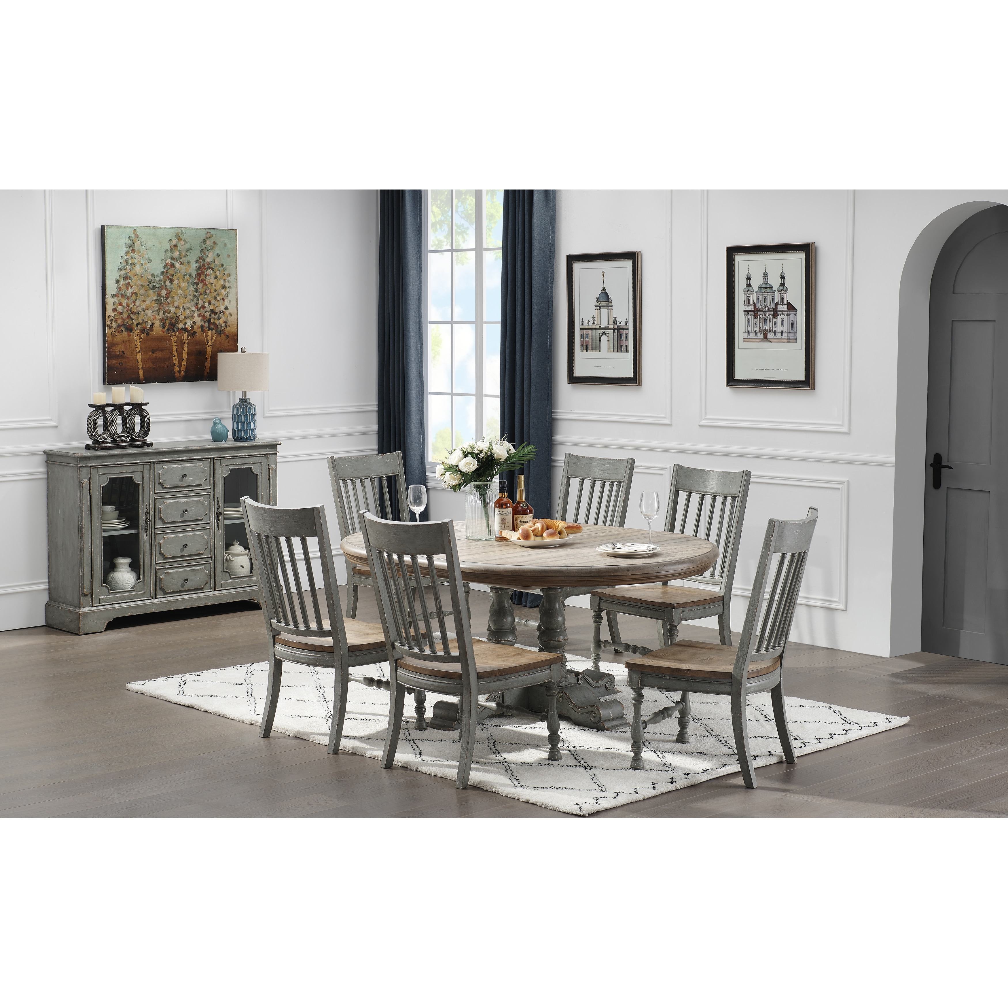 Grey and outlet cream dining chairs