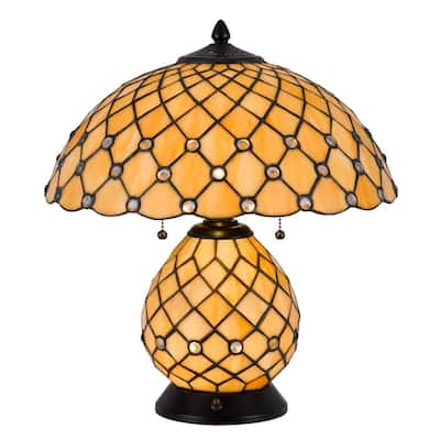 Valetta 18" Height Black Metal/Glass Table Lamp - One Size