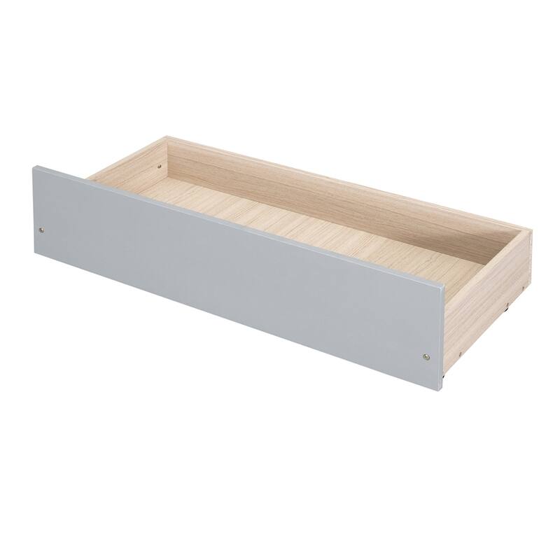 Twin Size Wood Platform Bed with 4 Drawers and Streamlined Headboard