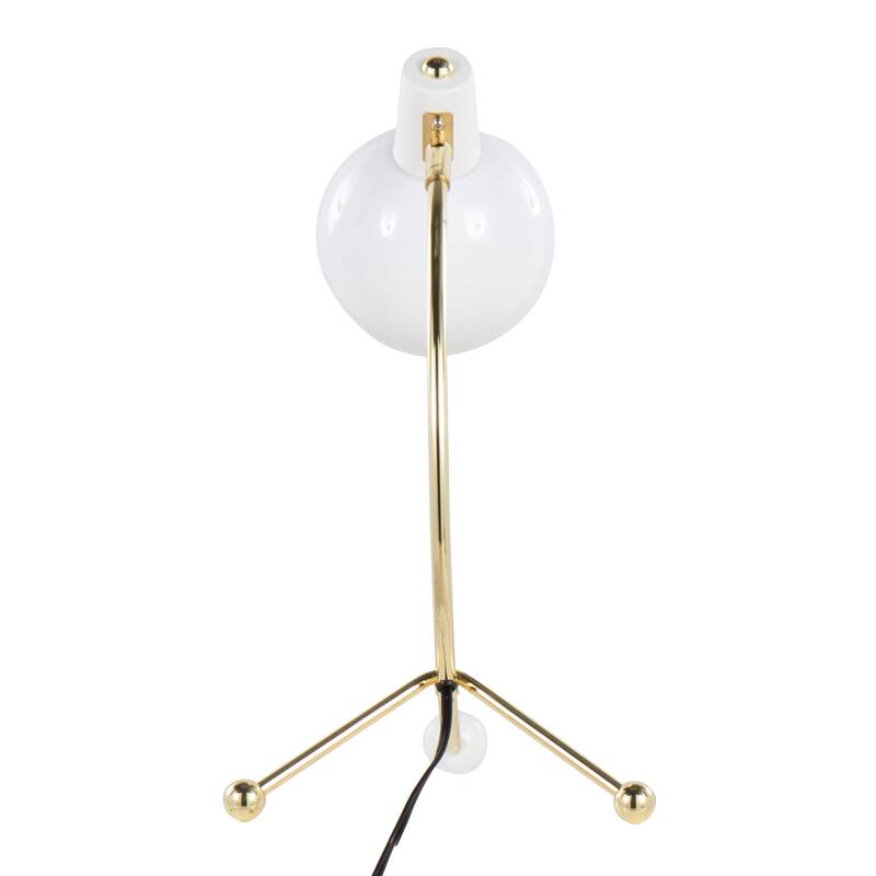 Lumisource Eileen Task Lamp in Gold Metal and White Plastic Shade - 9.75"Lx12.5"Wx17.5"H