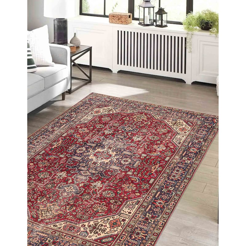 ECARPETGALLERY Hand-knotted Antalya Vintage Red Wool Rug - 6'7 x 9'7