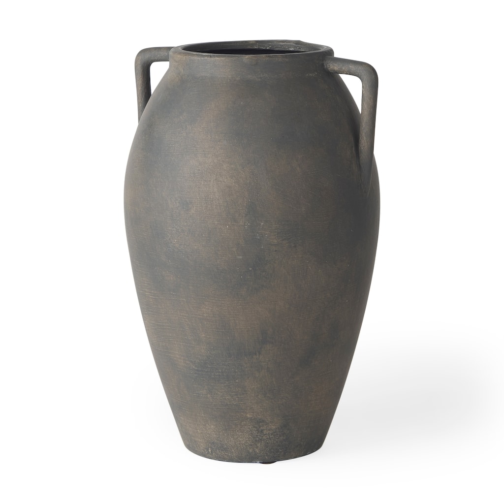 Kilian Brown And Gray Ceramic Double Ear Vase (11") - 7.5L x 7.5W x 11.2H