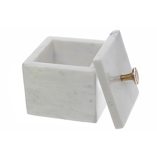 Marble Canister With Lid & Gold Knob White - Bed Bath & Beyond - 42182626