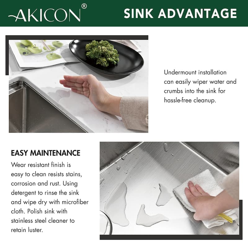 Undermount Handmade Workstation 304 Stainless Steel Kitchen Sink with grid cutting board colander drying rack and Strainer