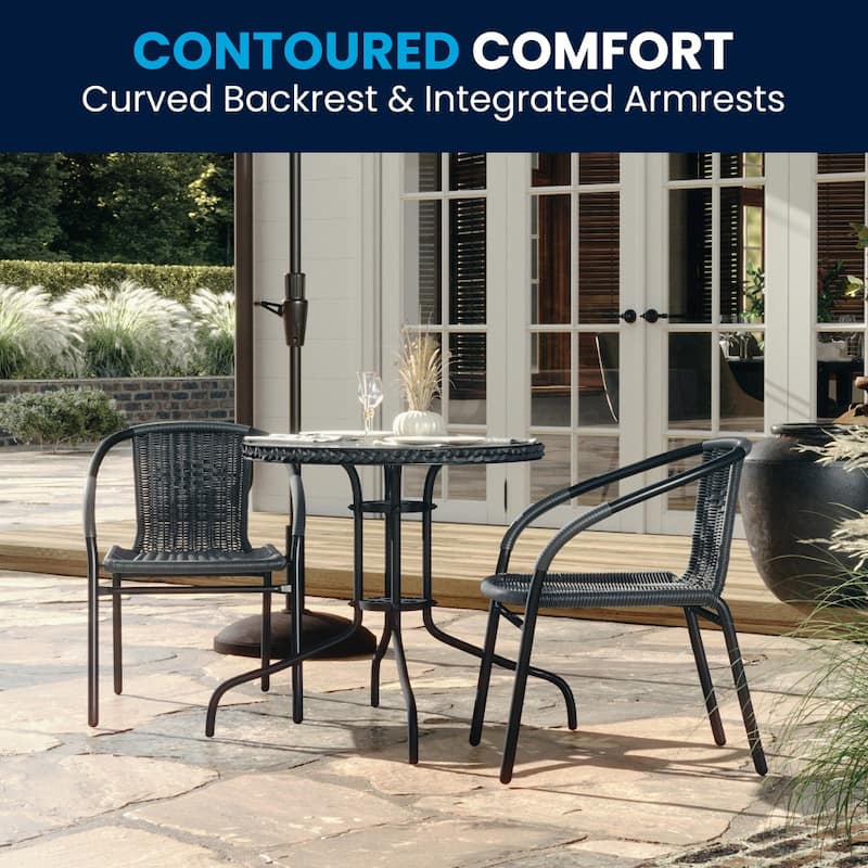3-piece Outdoor Table/Chair Set - 28.75"W x 28.75"D x 28"H