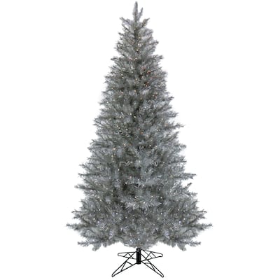 National Tree Company 7.5 ft. Pre-Lit Crystal Silver Metallic Tree - 7.5 Foot